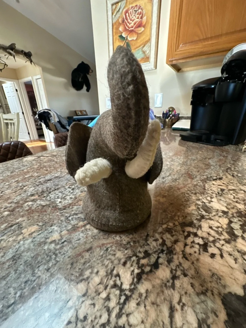 Mudpie Brown Felt Elephant Head Wall Nursery Mount